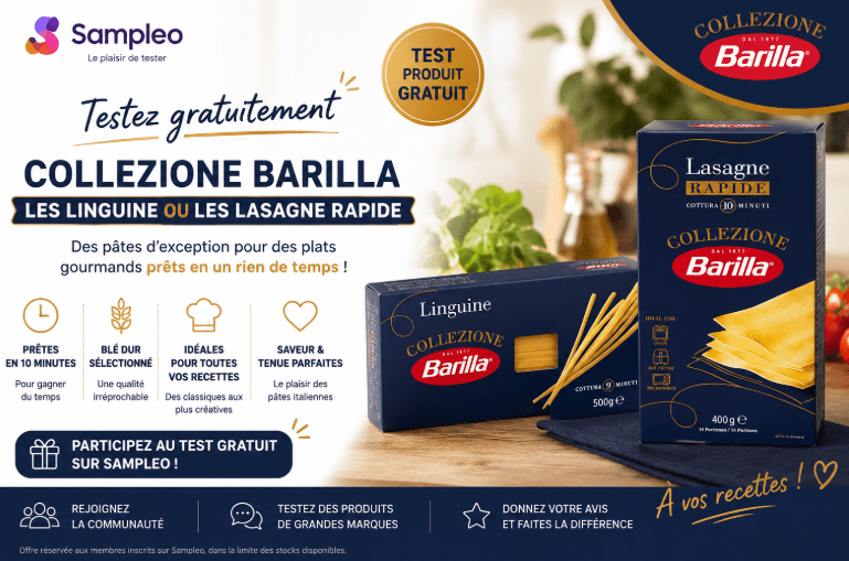 Test Produit Barilla : Pâtes Barilla Collezione Linguine et Lasagne Rapide