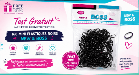 Test Produit New and Boss Lot de 160 mini élastiques noirs