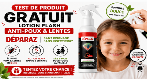 Test produit Déparaz Lotion flash anti-poux et lentes