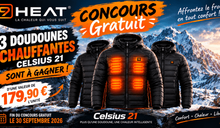 Concours Gratuit 9HEAT votre Doudounes chauffantes 9HEAT Celsius 21 à Gagner
