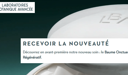 Échantillon Gratuit Laboratoires Botanique Avancée Baume Onctueux Régénératif LBA