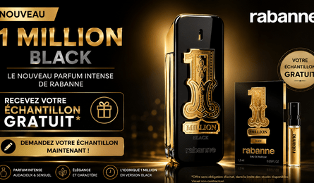 Échantillon Gratuit nouveau parfum 1 Million Black de Rabanne