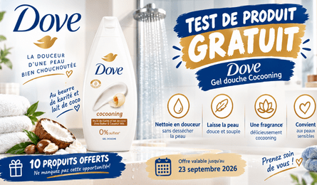 Test Produit Dove Gel douche Dove Cocooning