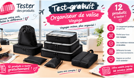Test Produit Tester des Produits Organisateurs de valise voyage