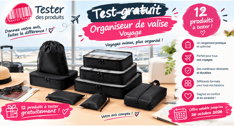 Test Produit Tester des Produits Organisateurs de valise voyage